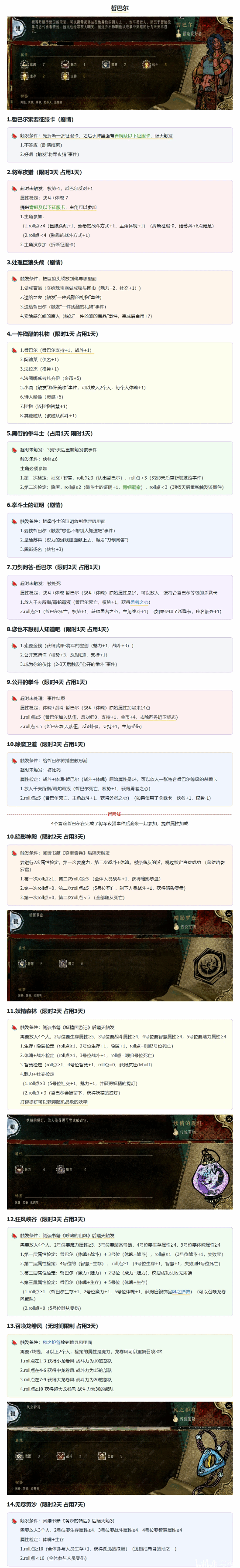 《苏丹的游戏》哲巴尔事件及效果一览 哲巴尔有哪些事件